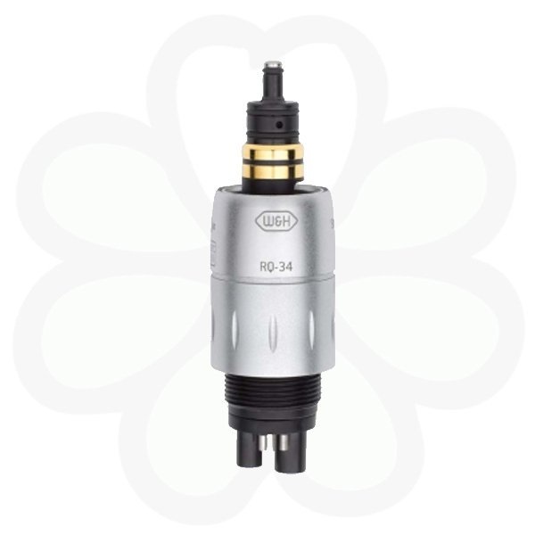 RotoQuick-34 - быстросъемный переходник для турбинных наконечников с фиброоптикой, с регулировкой подачи воды (для 4-канального соединения MidWest)