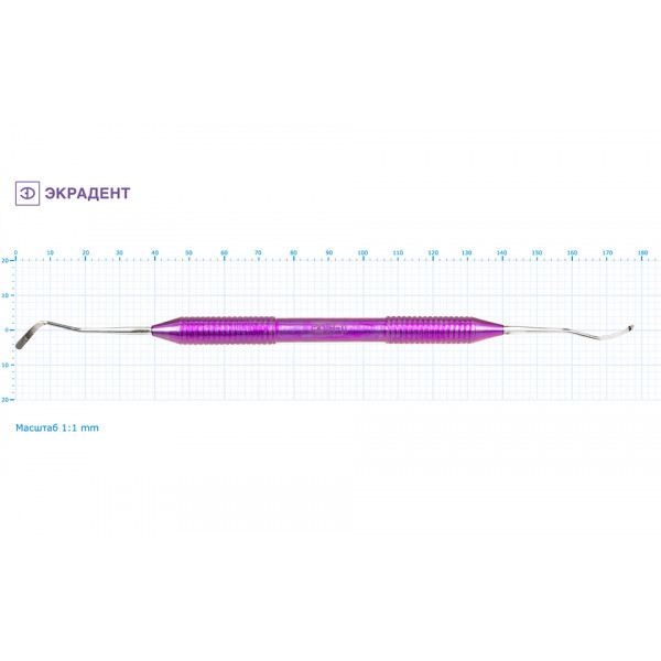 03-06 - гладилка двустороняя изогнутая 2,2/2,2, Экрадент (Россия)