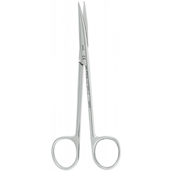 Ножницы для десны N1 изогнутые по плоскости, зубчики на 1 лезвии, 14,5 см., Asa Dental (Италия)