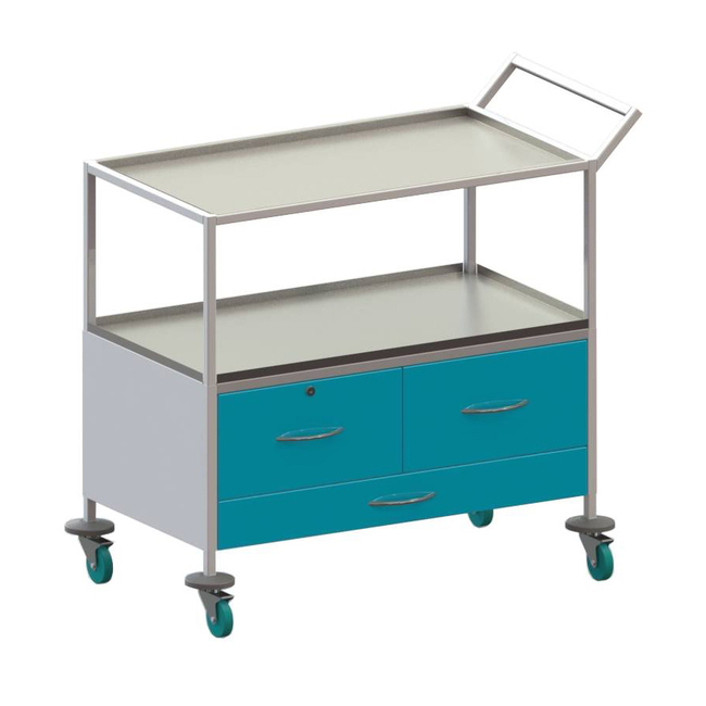 СММ-04 - столик передвижной инструментальный, 3 выдвижных ящика, полка из металла (1000х500х950 мм) | Виталия (Россия)