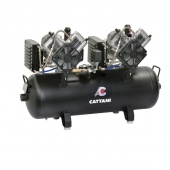 Cattani 100-215 - безмасляный стоматологический компрессор для CAD/CAM, двухцилиндровый, с двумя осушителями, с ресивером 100 л, 215 л/мин | Cattani (Италия)