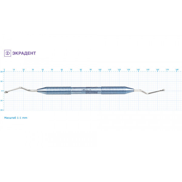 11-05 - ложка кюретажная изогнутая длинная средняя 2,8, Экрадент (Россия)