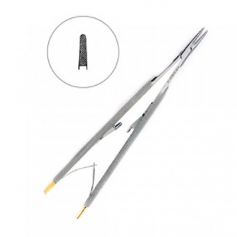 Иглодержатель хирургический прямой Castroviejo-Gomel TC,16 см, HLW Dental Instruments (Германия)